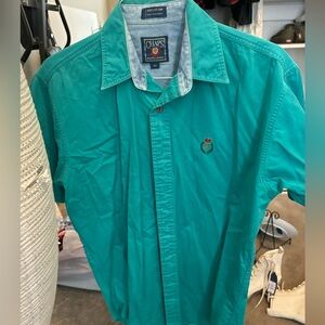 Chaps Ralph Lauren 100% Cotton M Men’s NWOT Collared Button Down Green